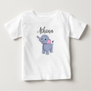 Baby Shirt met  naam en olifant