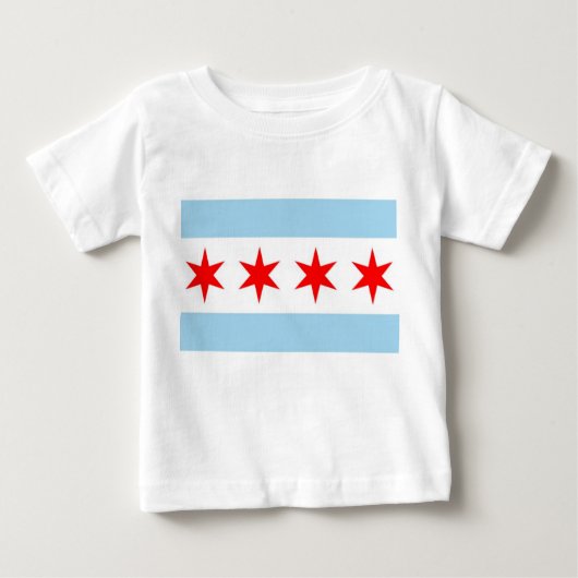 Baby Shirt met vlag van Chicago, Ilinois (Voorkant)
