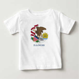 Baby Shirt met vlag van Ilinois