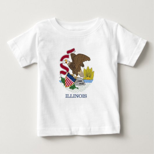 Baby Shirt met vlag van Ilinois (Voorkant)