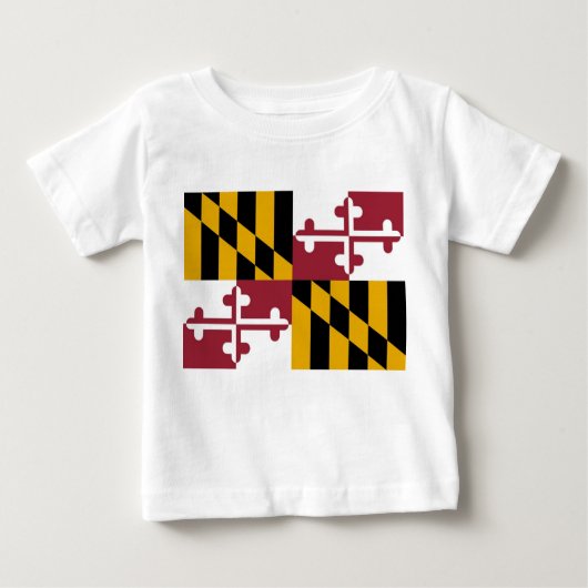 Baby shirt met vlag van Maryland, U.S.A. (Voorkant)