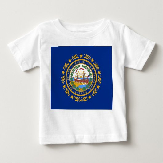 Baby Shirt met vlag van New Hampshire (Voorkant)