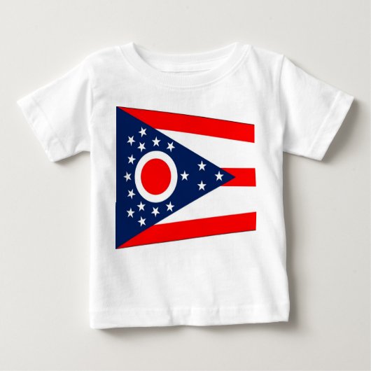 Baby Shirt met vlag van Ohio, U.S.A. (Voorkant)