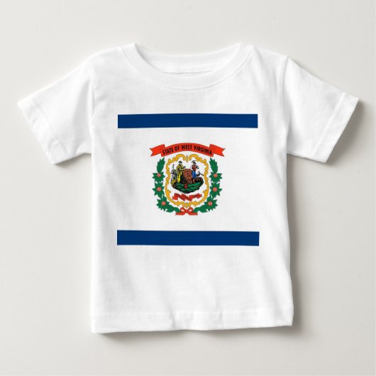 Baby Shirt met vlag van West Virginia, Verenigde S (Voorkant)