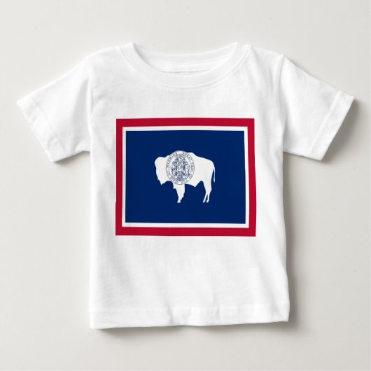 Baby Shirt met vlag van Wyoming, Verenigde Staten (Voorkant)