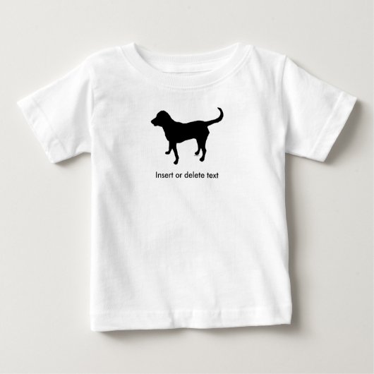 Baby-shirt zwart lab silhouet (Voorkant)