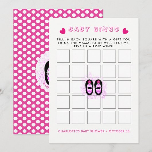  Baby Shoes Baby shower Bingo spel Kaart (Voorkant / Achterkant)