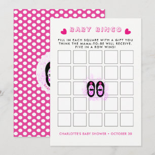 Baby Shoes Baby shower Bingo spel Kaart