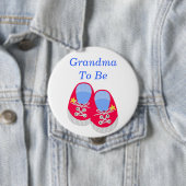 Baby Shoes Baby shower Grandma Pin Button (In situ)