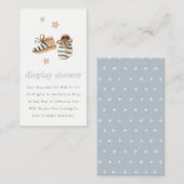 Baby Shoes Blue Essentials Display Baby shower Informatiekaartje (Voorkant / Achterkant)