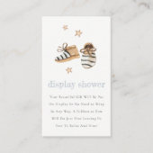 Baby Shoes Blue Essentials Display Baby shower Informatiekaartje (Voorkant)