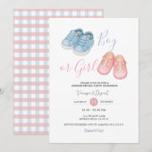 Baby Shoes GENDER REVEAL Uitnodiging (Voorkant / Achterkant)