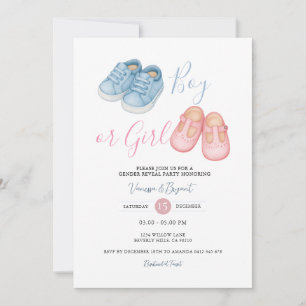 Baby Shoes GENDER REVEAL Uitnodiging