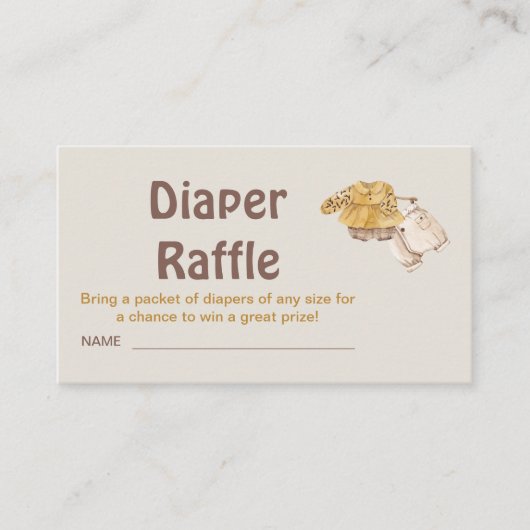 Baby Shoes Twins Baby shower Luier Raffle Informatiekaartje (Voorkant)