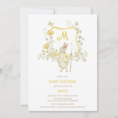 Baby Show met gele Gingham Peter Rabbit Monogram Kaart (Voorkant)