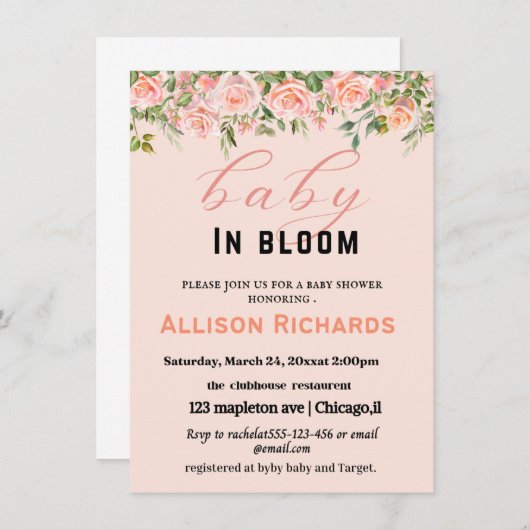 Baby shower (Voorkant / Achterkant)