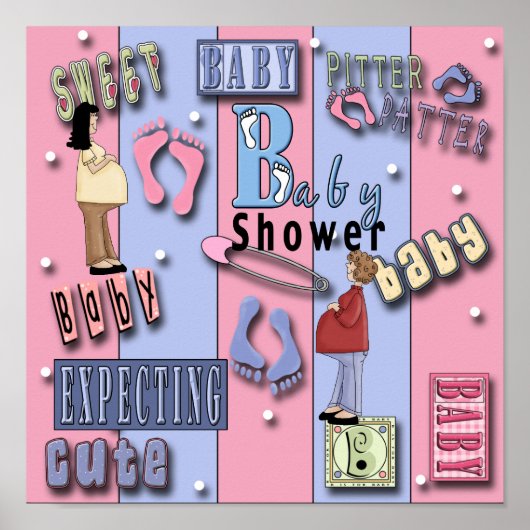 Baby shower 1Poster afdrukken Poster (Voorkant)