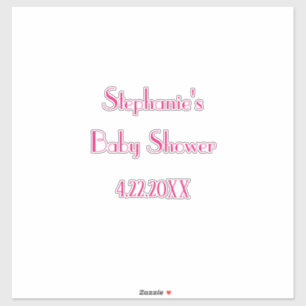 Baby shower 2024 Meisjes Roze Aangepaste Naam Eleg Sticker