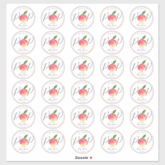 Baby shower 2-inch bekertje met snoepje sticker (Vel)