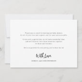 Baby shower 3 elegant script voor fotocollage bedankkaart (Achterkant)