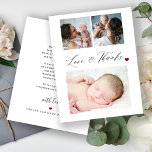 Baby shower 3 Fotocollage liefde en bedankt script<br><div class="desc">Verstuur een elegante trendy moderne multi-foto bedankt u kaart aan uw gastheer en al uw vrienden die uw baby shower bijwoonden. In een eenvoudige minimalistische stijl met uw aangepaste 3-fotoraster collage en -tekst is het geschikt voor jongen, meisjes of neutrale baby showers. u kunt de foto's gemakkelijk vervangen en de...</div>