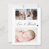 Baby shower 3 Fotocollage liefde en bedankt script (Voorkant)
