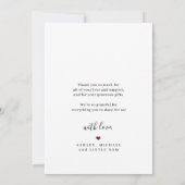 Baby shower 3 photo collage love and thanks script bedankkaart (Achterkant)