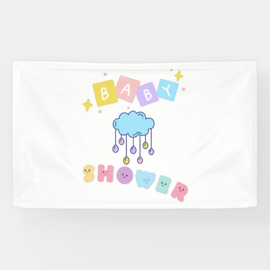 Baby Shower 3x5 Vinyl Banier Spandoek (Horizontaal)