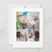 Baby shower 4 foto's eenvoudig script modern bedankkaart (Achterkant)