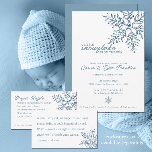 Baby shower A Little Snowflake komt eraan Kaart