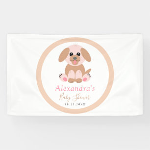 Baby shower Aangepast Neutraal Puppy Welkom Spandoek