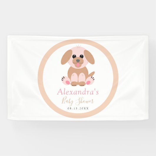 Baby shower Aangepast Neutraal Puppy Welkom Spandoek (Horizontaal)