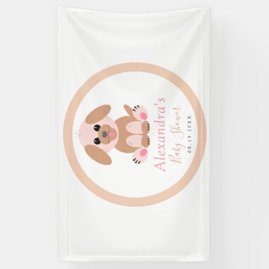 Baby shower Aangepast Neutraal Puppy Welkom Spandoek (Verticaal)