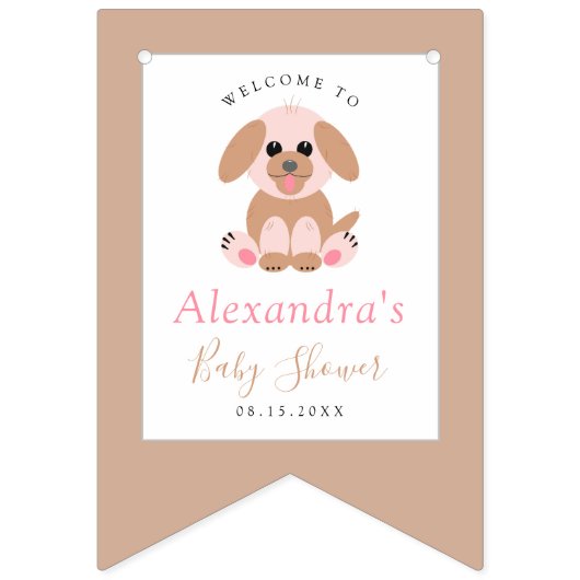 Baby shower Aangepast puppy neutraal Vlaggetjes (Eerste vlag)