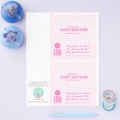 Baby shower Aangepast Snoep Wrappers Roze Flyer (Enkel)