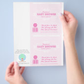 Baby shower Aangepast Snoep Wrappers Roze Flyer (Hand)