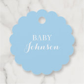 Baby shower Aangepaste blauwe Baby Bedankjes Labels (Achterkant)