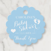 Baby shower Aangepaste blauwe Baby Bedankjes Labels (Voorkant)