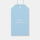 Baby shower Aangepaste blauwe Baby Cadeaulabel (Achterkant)