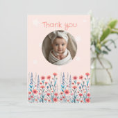 Baby shower aangepaste foto bedankkaart kaart (Staand voorkant)
