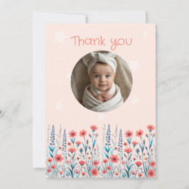 Baby shower aangepaste foto bedankkaart kaart