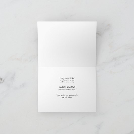 Baby shower Aangepaste foto-handschrift Dank u Bedankkaart (Binnen)