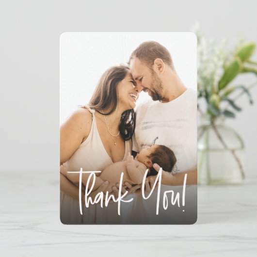 Baby shower Aangepaste foto's afhandelen Bedankkaart (Staand voorkant)