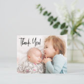 Baby shower Aangepaste foto's van modern tweede ba Briefkaart (Staand voorkant)