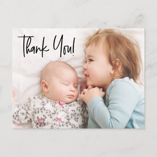 Baby shower Aangepaste foto's van modern tweede ba Briefkaart (Voorkant)