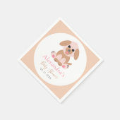Baby shower Aangepaste Neutrale Puppy Servet (Hoek)