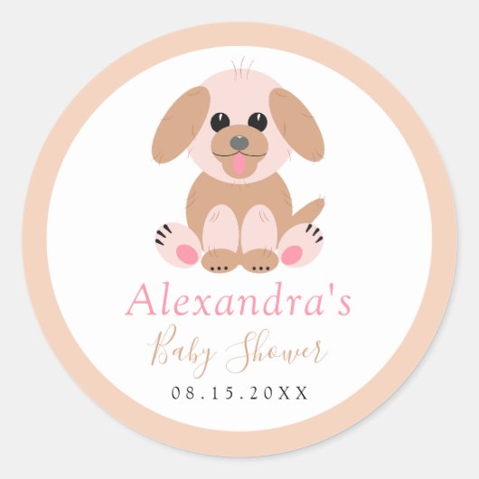 Baby shower - Aangepaste pupponneutraal Ronde Sticker (Voorkant)