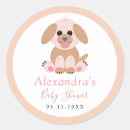 Baby shower - Aangepaste pupponneutraal Ronde Sticker