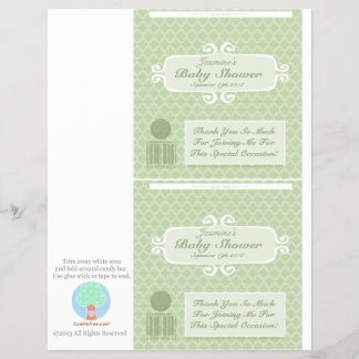 Baby shower aangepaste Snoep balkbalken groen Flyer