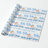 Baby shower aangepaste tekst jongen blauwe ballonn cadeaupapier (Uitgerold)